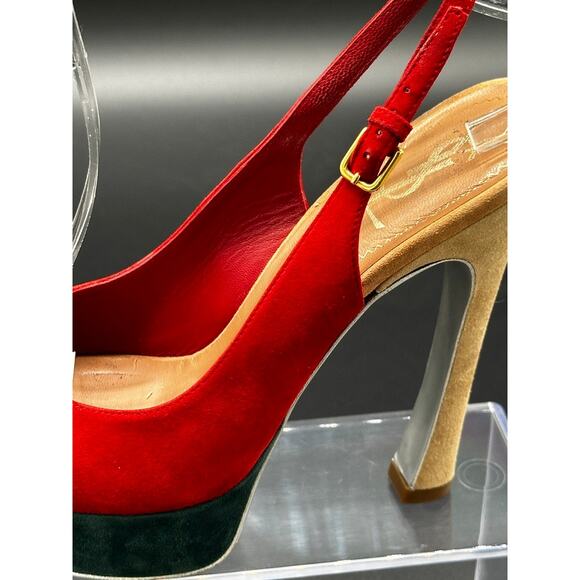 Yves saint Laurent suede peep toe platform - Picture 14 of 16